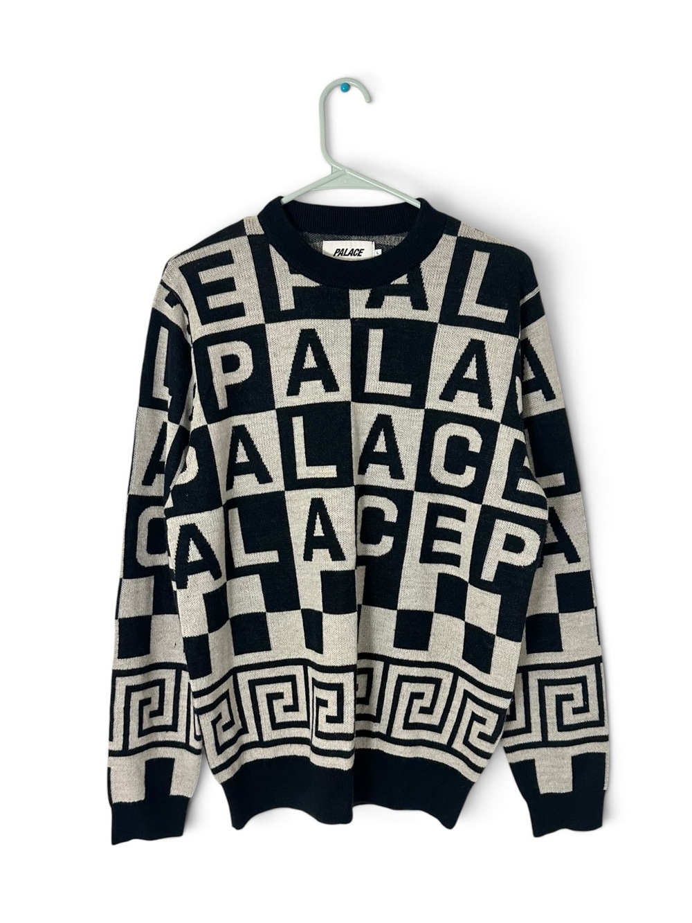 Palace Check it Knit Sweater Black/Grey